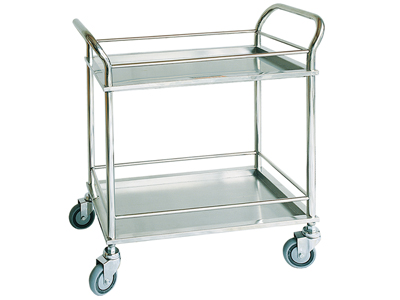 Crooked Handrail Treatment Trolley with Two Shelevs
