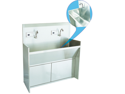 Stainless Steel Inductive Hand Washing Sink for Two Persons