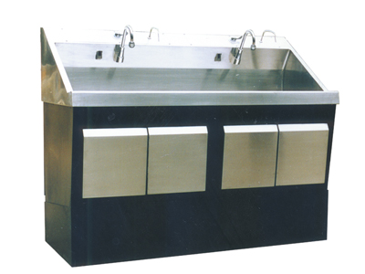 Stainless Steel Inductive Hand Washing Sink for Two Persons